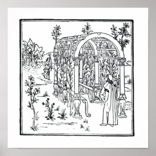 Affiches Scène de jardin, de 'Hypnerotomachia Poliphili' a