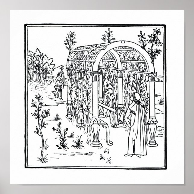 Affiches Scène de jardin, de 'Hypnerotomachia Poliphili' a (Devant)