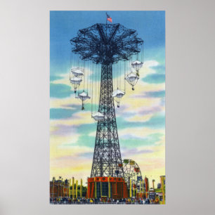 Affiches Scène de journée de saut de parachute de parc de