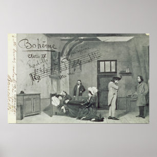 Affiches Scène de l'Acte IV de l'opéra "La Boheme"