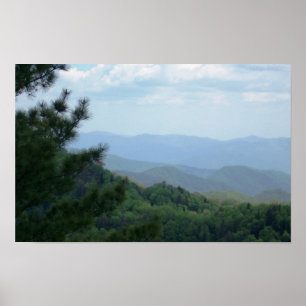 Affiches Scène de montagne avec arbre