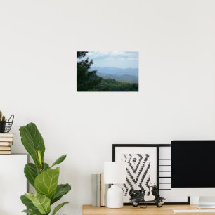 Affiches Scène de montagne avec arbre