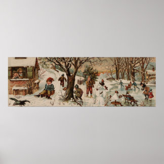 Affiches Scène de Noël de style vintage Grand Décor Impress
