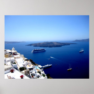 Affiches Scène de patio de Santorini