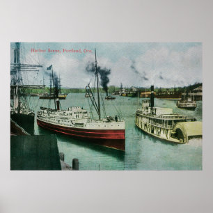 Affiches Scène de port à Portland, Orégon