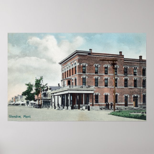 Affiches Scène de rue Glendive, MT (Devant)