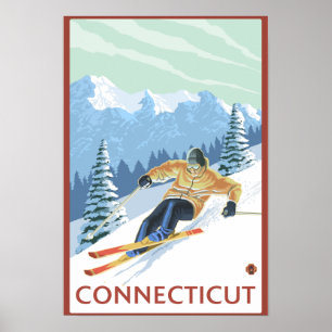 Affiches Scène de skieur de ConnecticutDownhill