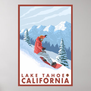 Affiches Scène de surfeur - le lac Tahoe, la Californie