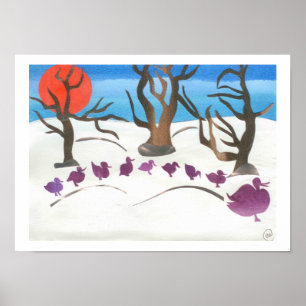 Affiches Scène hivernale de faire place à la canalisation