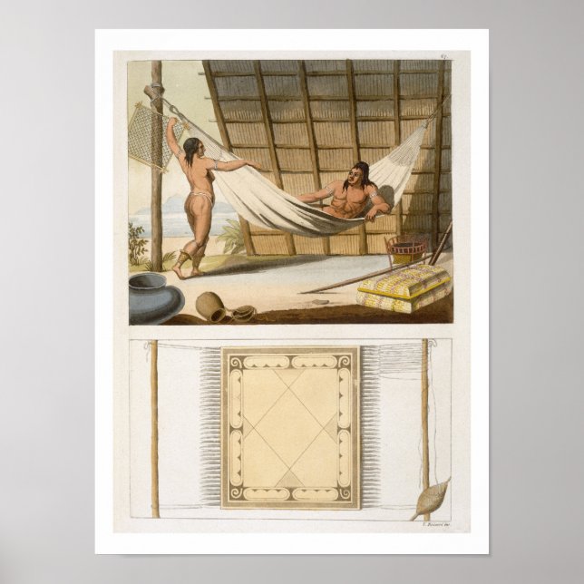 Affiches Scène intérieure représentant des Indiens (gravure (Devant)