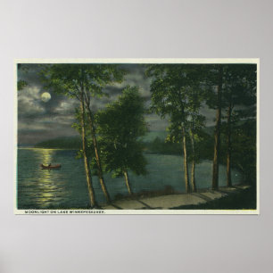 Affiches Scène Lune sur le lac
