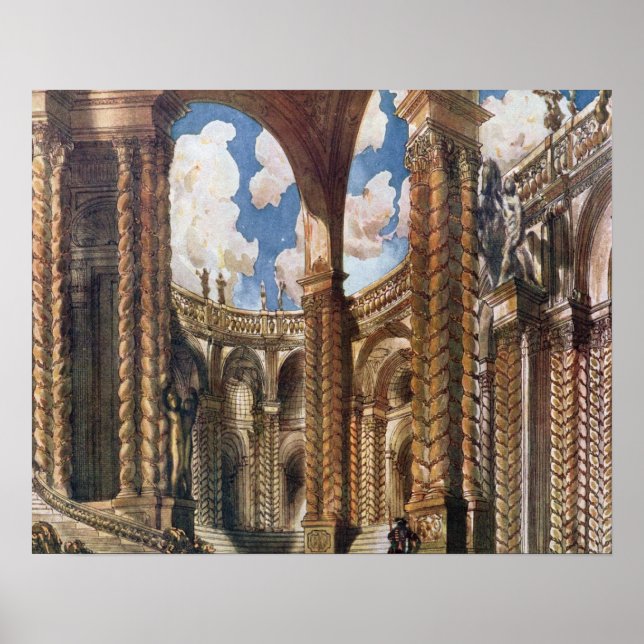 Affiches Scenery design for the Betrothal, from Sleeping Be (Devant)