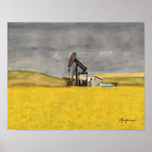 AFFICHES SCÈNES CANADIENNES :  AQUARELLE DE PRAIRIES