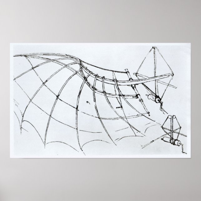 Affiches Schéma d'une aile mécanique (Devant)