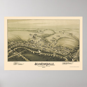 Affiches Schwenksville, PA Carte panoramique - 1894