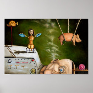 Affiches science bizarre - usine de robots