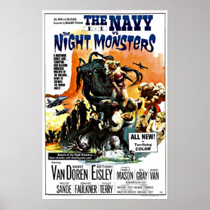 Affiches Science-fiction vintage Marine contre Monster de n