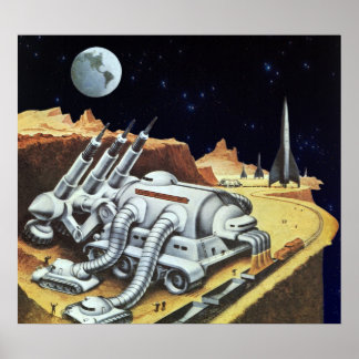 Affiches Science-fiction vintage, Station spatiale sur la L