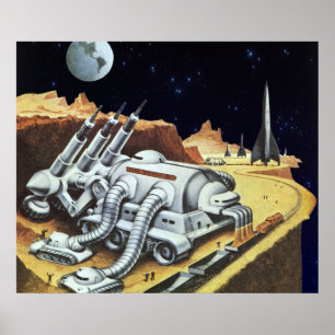 Affiches Science-fiction vintage, Station spatiale sur la L