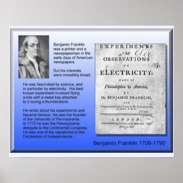 Affiches Science physique Électricité Benjamin Franklin (Devant)