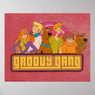 Affiches Scooby-Doo   Graphique de dessin rétro "Gang Super