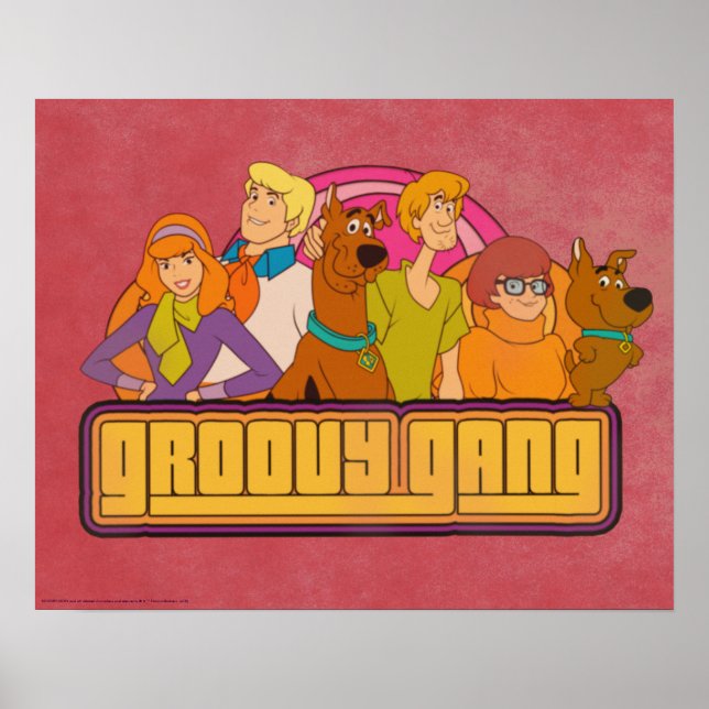 Affiches Scooby-Doo | Graphique de dessin rétro "Gang Super (Devant)