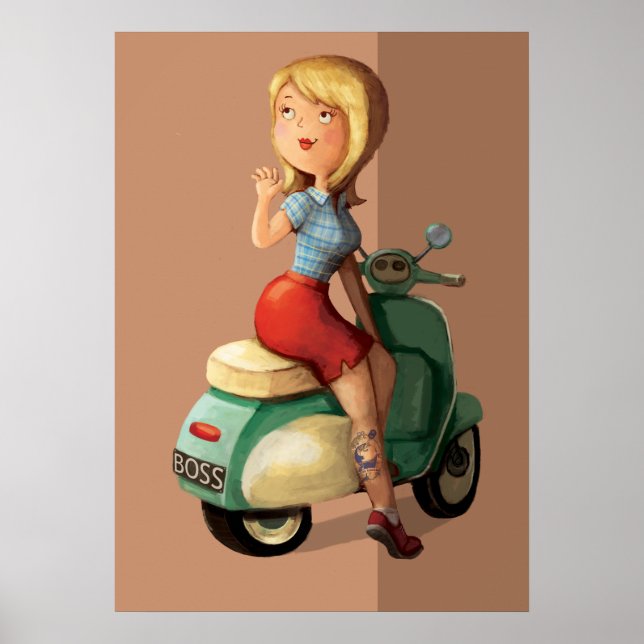 Affiches Scooter fille (Devant)