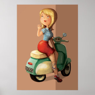 Affiches Scooter Girl