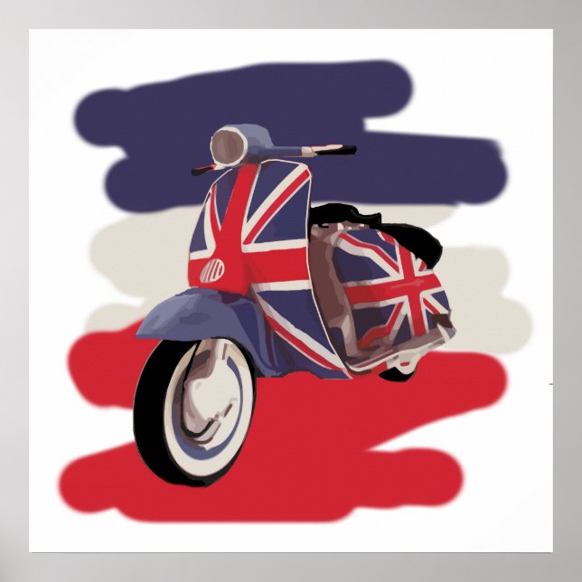 Affiches scooter Union Jack Brit (Devant)