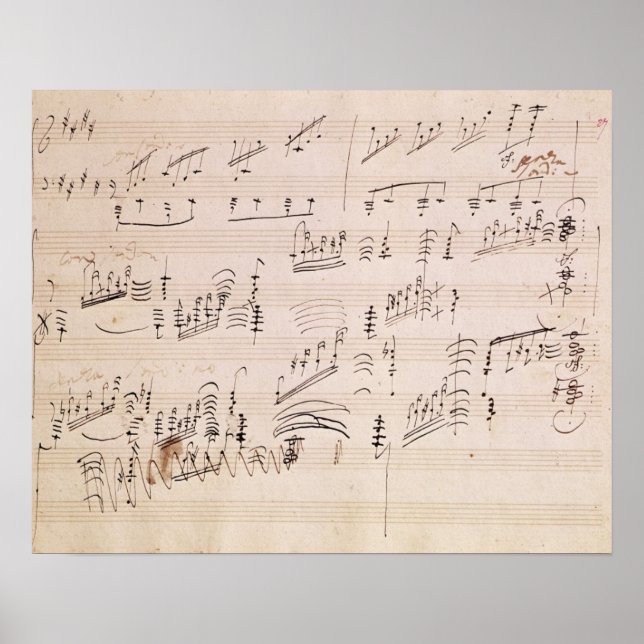 Affiches Score sheet of 'Moonlight Sonata' (Devant)