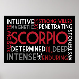 Affiches Scorpio Astrologie Word Collage Imprimer