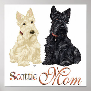 Affiches Scotties Blé et Noirs Fête des Mères