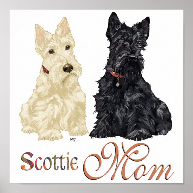 Affiches Scotties Blé et Noirs Fête des Mères (Devant)