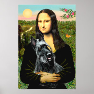 Affiches Scottish Terrier 3 - Mona Lisa