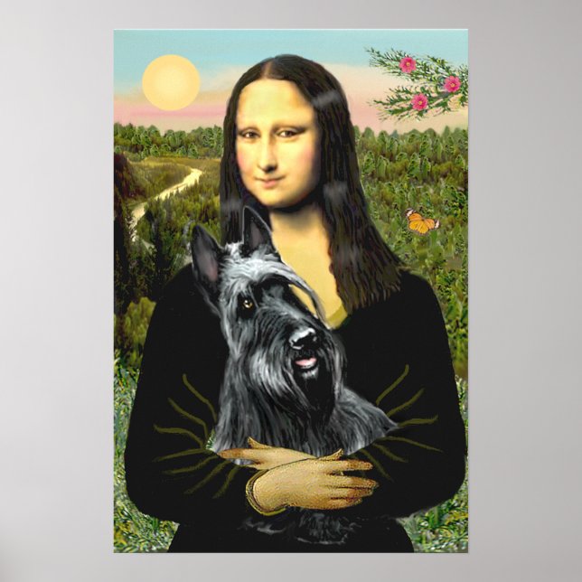 Affiches Scottish Terrier 3 - Mona Lisa (Devant)