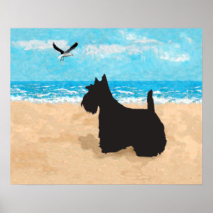 Affiches Scottish Terrier et Seagull
