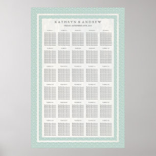 Affiches Seafoam Green Seigaiha Mariage/Événement Carte de