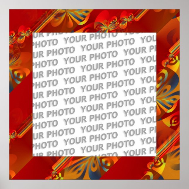 Affiches Seamless Graphic Design - rouge orange I (Devant)