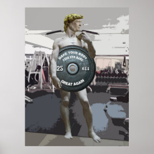 Affiches Séance d'entraînement drôle David de gymnase comme