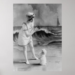 Affiches Seaside Pet Tricks, années 1910