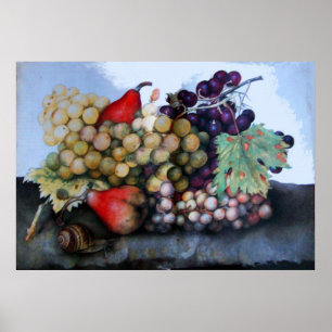 AFFICHES SEASON'S FRUITS / GRAPES AND PEARS