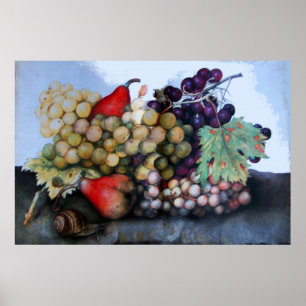 AFFICHES SEASON'S FRUITS / GRAPES AND PEARS