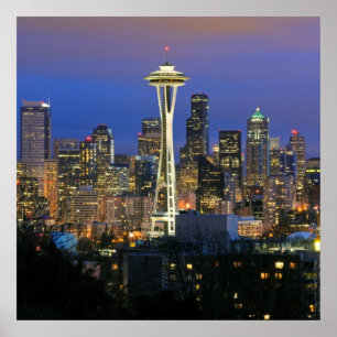 Affiches Seattle lacs from Kerry Park à Queen Anne