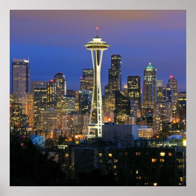 Affiches Seattle lacs from Kerry Park à Queen Anne (Devant)