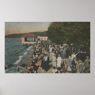 Affiches Seattle, WA - Promenade à Alki Point