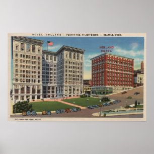Affiches Seattle, WAHotel Hollande et bâtiments municipaux