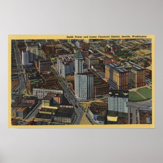 Affiches Seattle, Washington - Aerial of Smith (Devant)