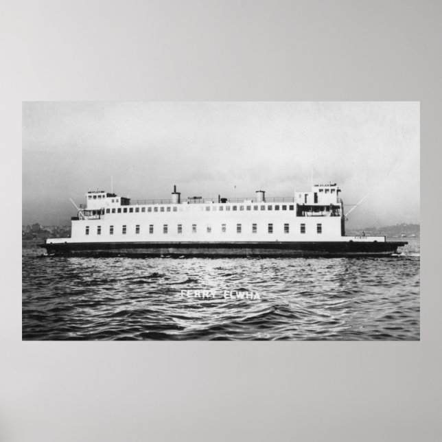 Affiches Seattle, WashingtonVue du ferry Elwha (Devant)
