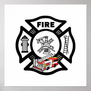 Affiches Secourt de camion feu rouge