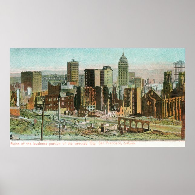 Affiches Section des affaires en ruines après incendie (Devant)